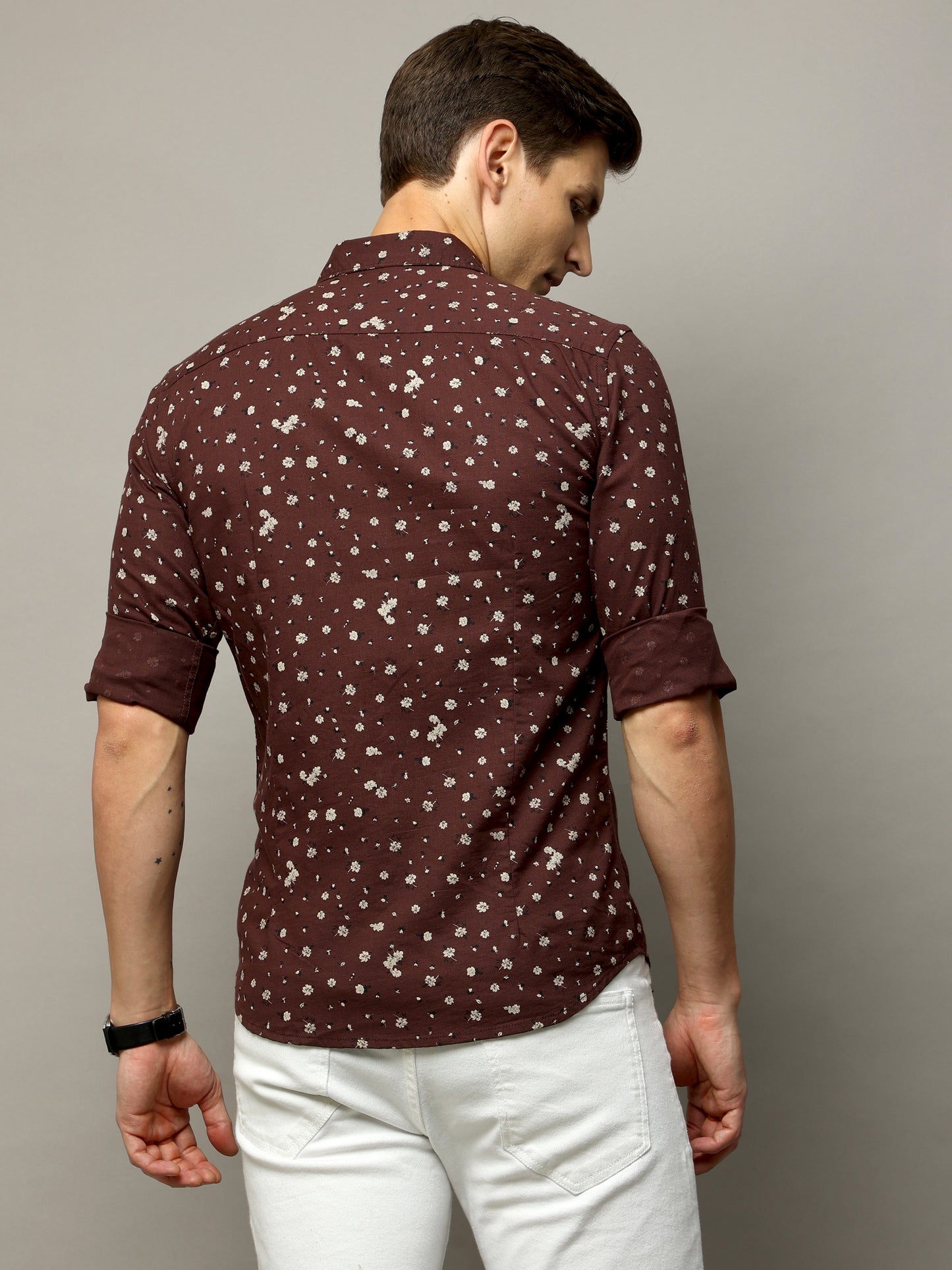 Linpri Brown Paisley Print Shirt