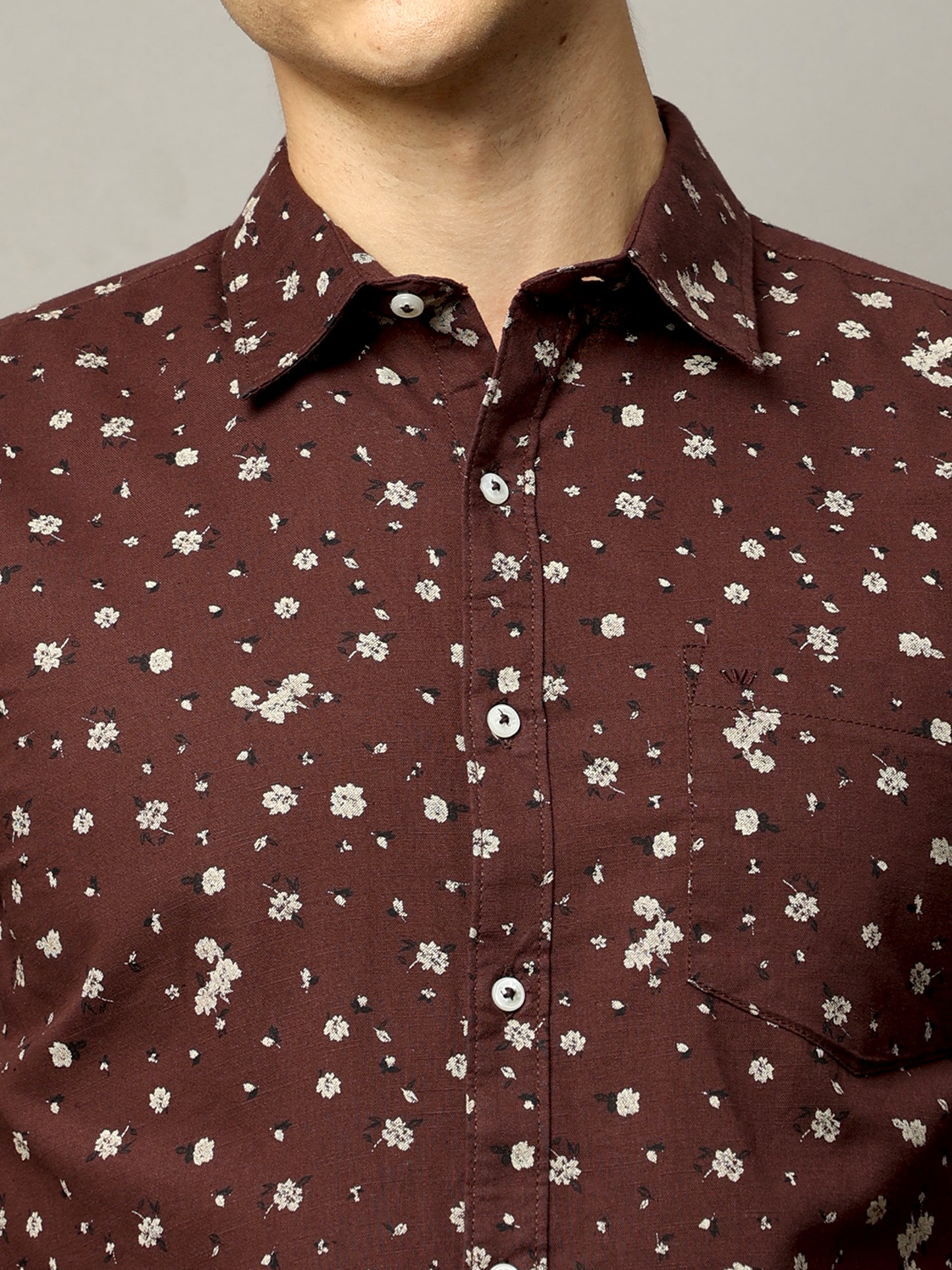 Linpri Brown Paisley Print Shirt