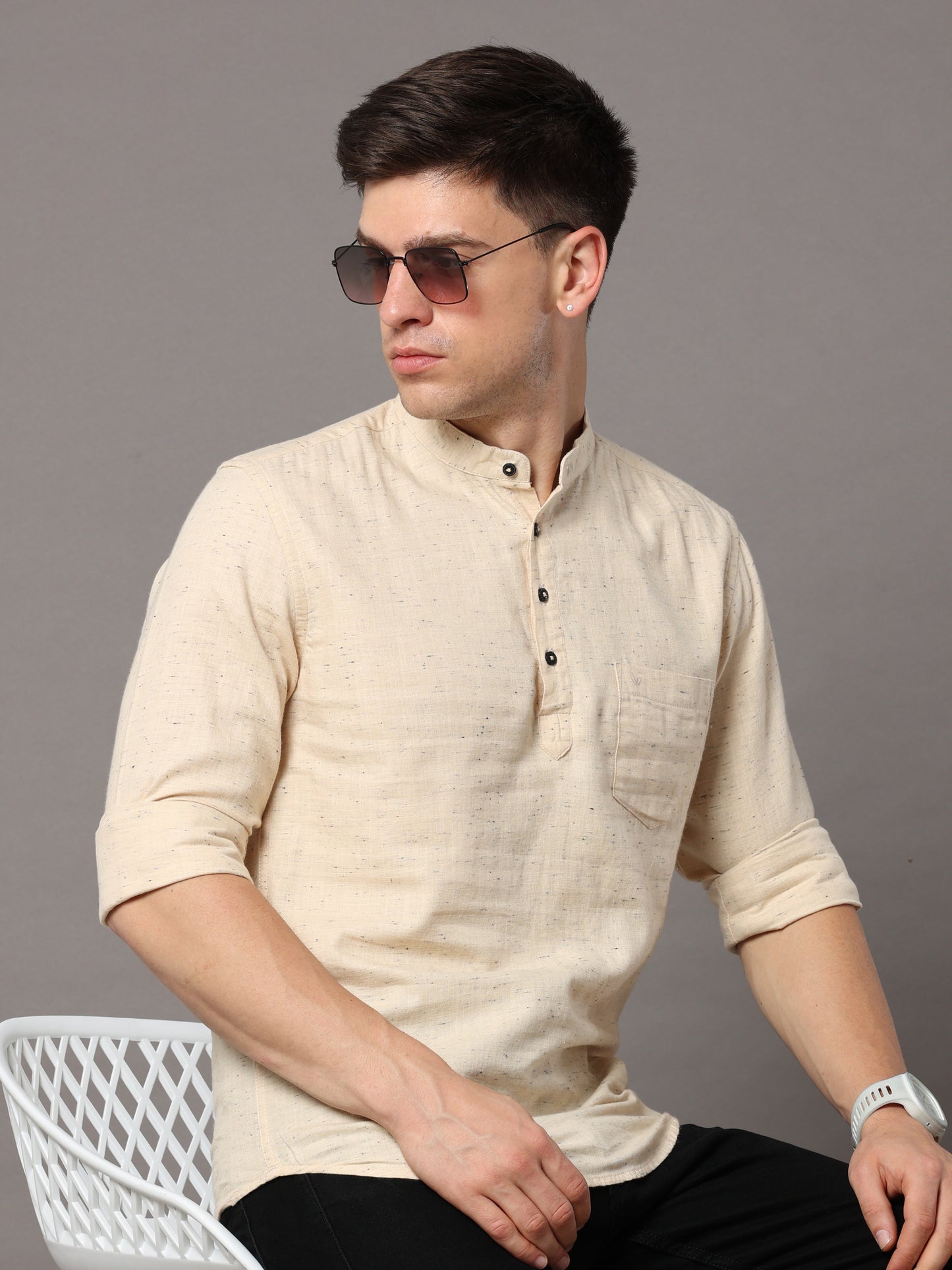 Doha Fawn Short Kurta