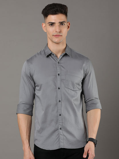 Dolo Grey Plain Shirt