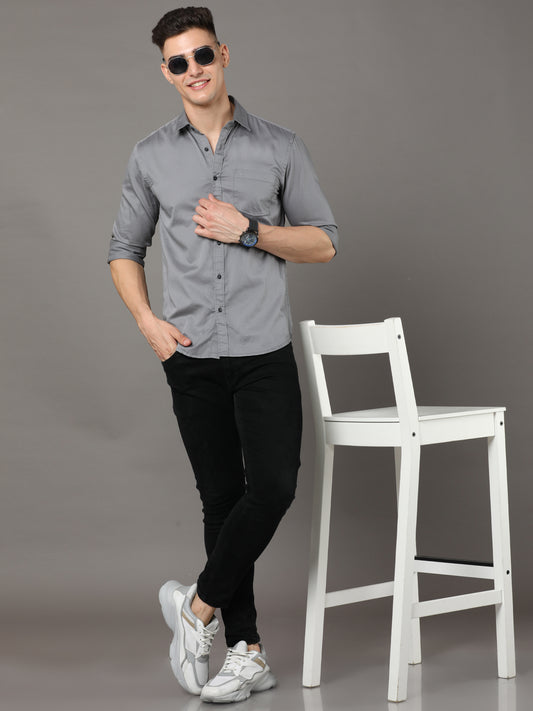 Dolo Grey Plain Shirt