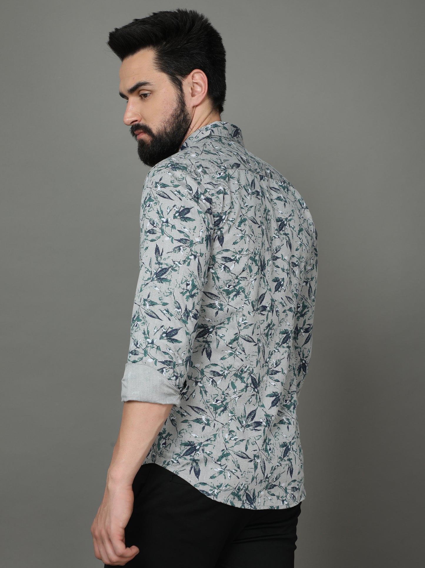 Skoda01 Green Floral Print Shirt