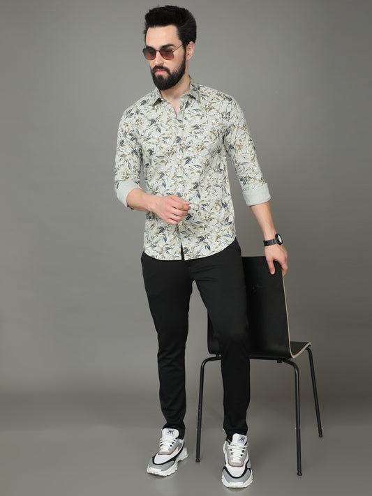 Skoda01 Mustard Floral Print Shirt