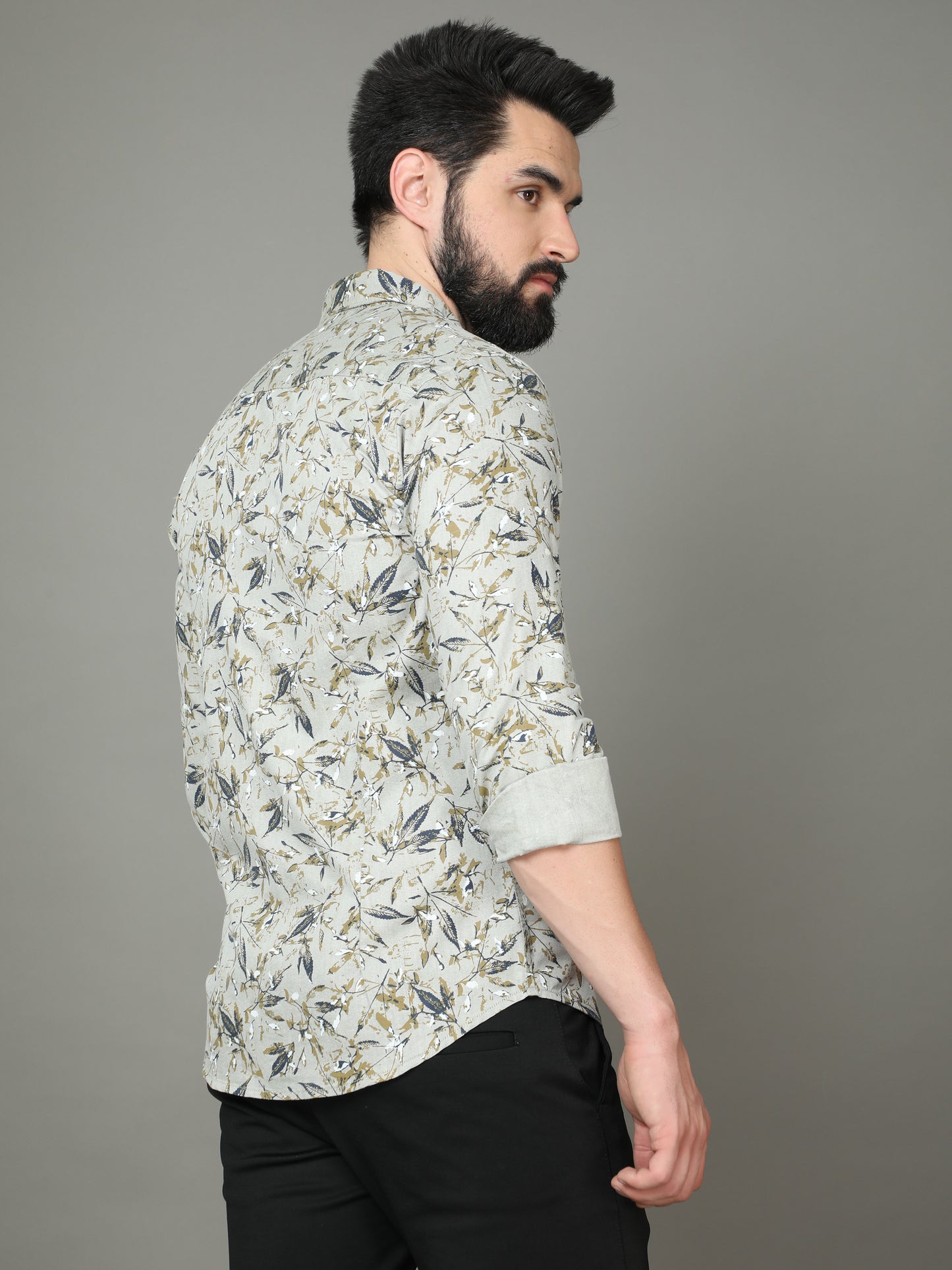Skoda01 Mustard Floral Print Shirt
